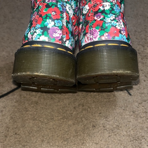 Dr. Martens 1460 Pascal Leather Lace-up Combat‎ Boots Wild Poppy Red Floral 6 - Picture 5 of 9